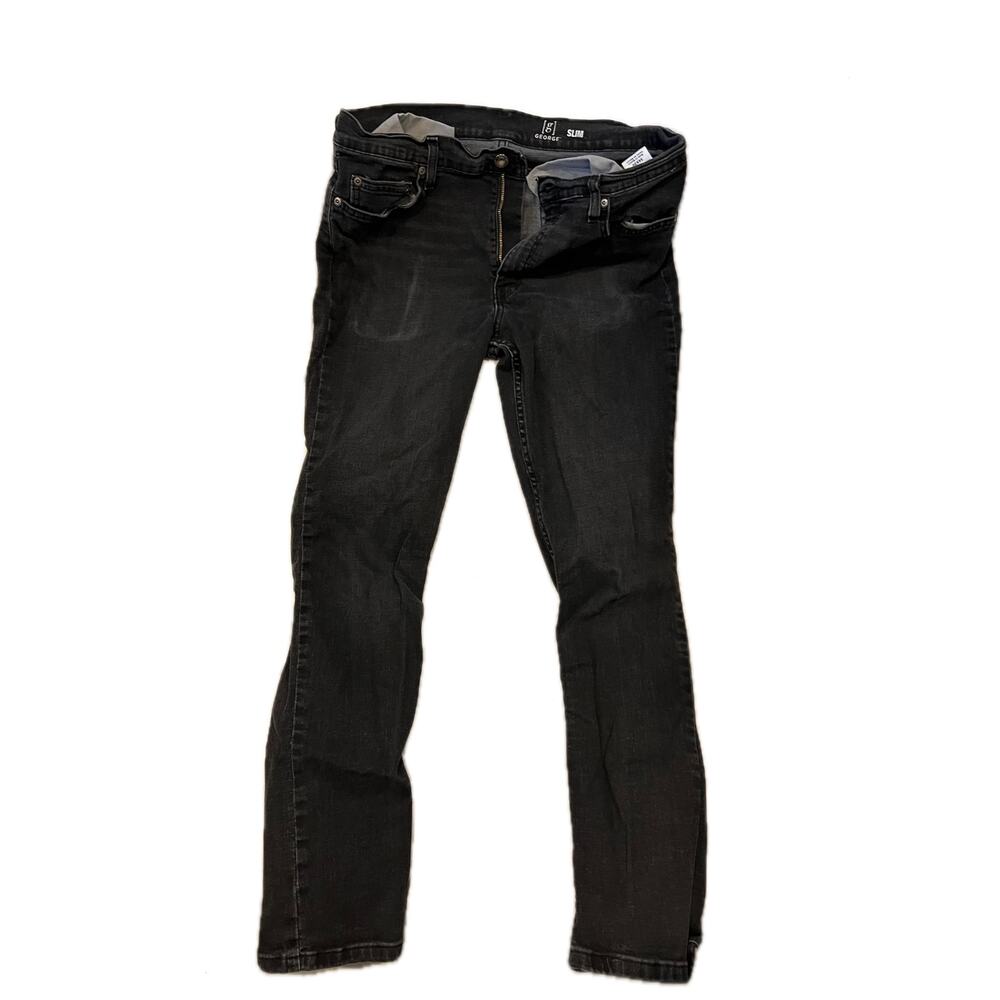 George Slim Men's Black Jeans Mens 34x30